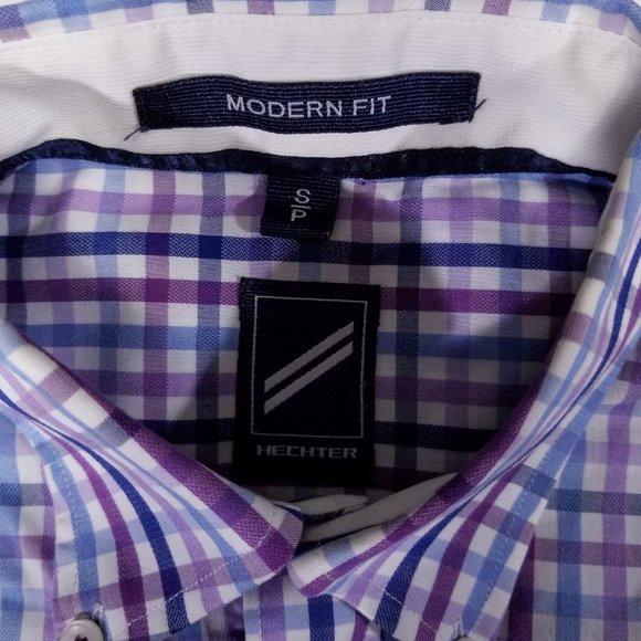 Hechter Checks/Boxes Casual Button Down Shirt - Picture 4 of 9